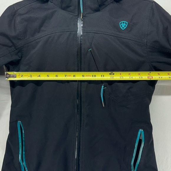 Ariat Womens Logo Softshell Jacket Black Teal Accent Size XS - Flawed - Picture 7 of 13